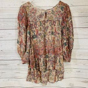 Dil Anthropologie Floral Blouse Top Size S BOHO